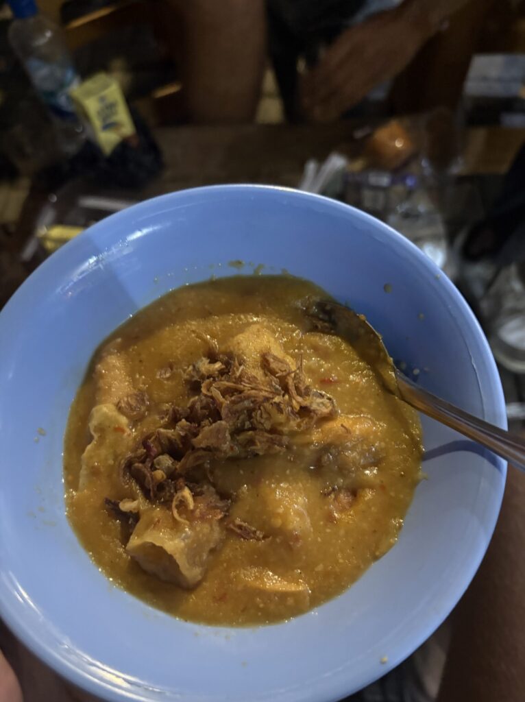 Bowl of seblak a traditional Indonesian dish